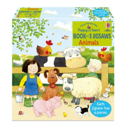 USBORNE BOOK AND 3 JIGSAWS: ANIMALS